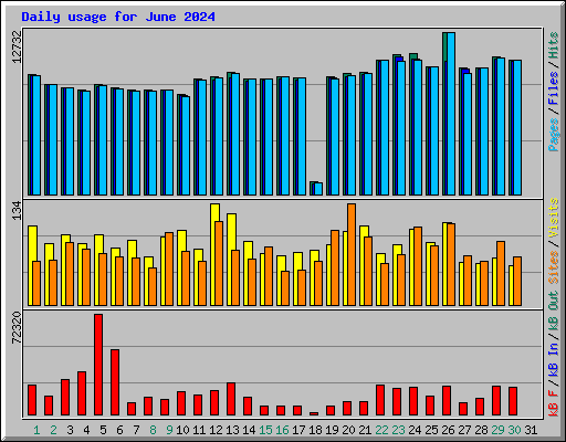 Daily usage for June 2024