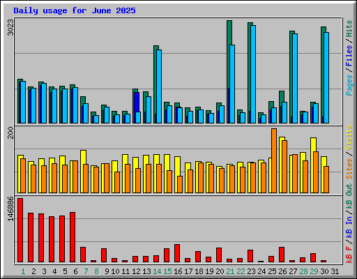 Daily usage for June 2025