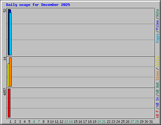 Daily usage for December 2025