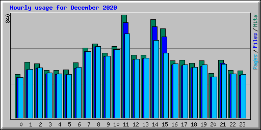 Hourly usage for December 2020