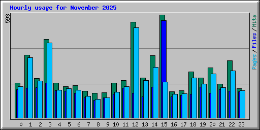 Hourly usage for November 2025