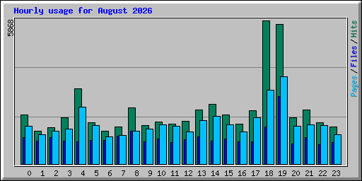 Hourly usage for August 2026